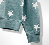 Soft Brushed Fleece Star Print Pullover Sweatshirt