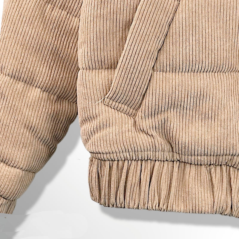 Jenna Corduroy Puffer Jacket - Beige