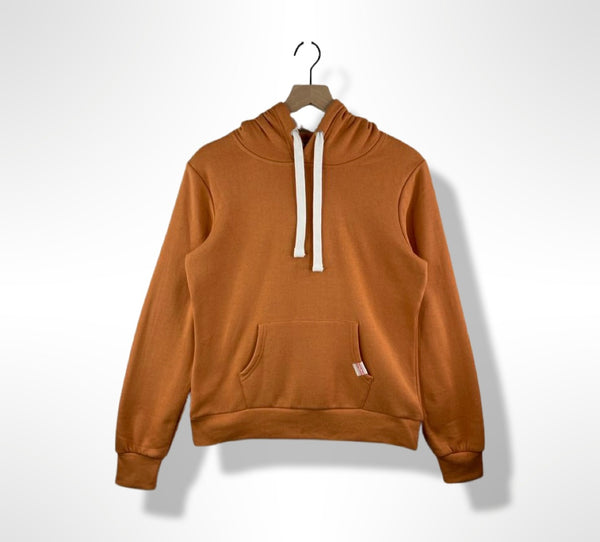 Burnt Orange Basic Fleece Pullover Hoodie