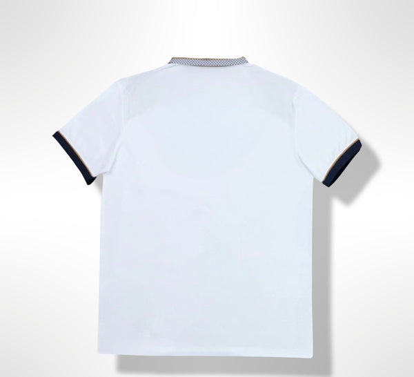 Italo Contrast Collar White Polo