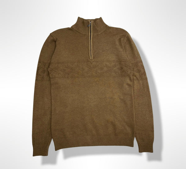 Men's De-Nicko Brown Half Zip Sweater
