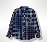 Zino Vizo Navy Stretch Plaid Shirt