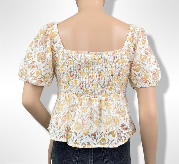 Burnout Floral Print Smoking Back top