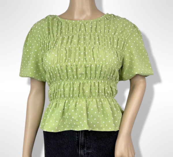 Pompom Texttured Elastic Body SS Top