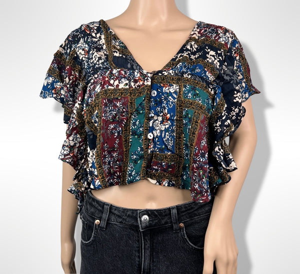 Patchwork Wing SLV Crop Top