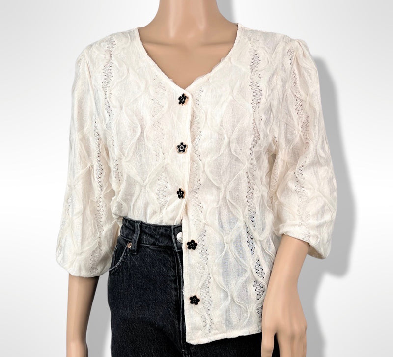 Beige Botton Down Blouse