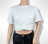 White Lovely Twisted Knot T-Shirt