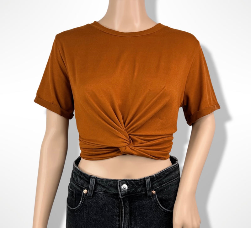 Burnt Orange Lovely Twisted Knot T-Shirt